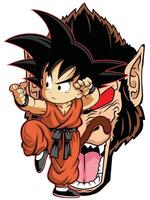 Dragonball kid goku monkey vector