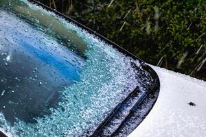 Hail balls in march, natural springtime weather, can cause damages photo