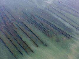 Aerial view of O Loan lagoon in sunset, Phu Yen province, Vietnam photo