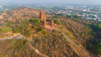 Aerial view of Cham towers, Po Klong Garai, Ninh Thuan province, Vietnam. photo