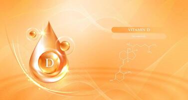 Vitamin d and structure. vitamin complex with chemical formula from nature. beauty treatment nutrition skin care design. Medical and scientific concepts. design. vector