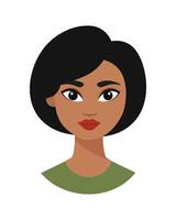 afro joven mujer avatar ilustración vector