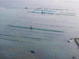 Aerial view of O Loan lagoon in sunset, Phu Yen province, Vietnam photo