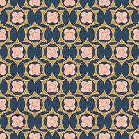 Geometric pattern with light pink and mustard color shapes on a deep blue background vector