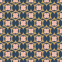 Geometric pattern with light pink and mustard color shapes on a deep blue background vector