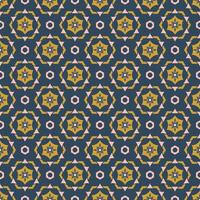 Geometric pattern in deep blue and mustard colors vector
