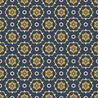 Geometric pattern in deep blue and mustard colors vector