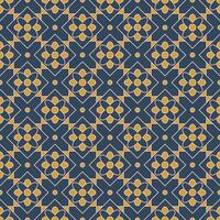 Geometric pattern in deep blue and mustard colors vector