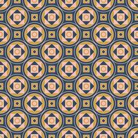 Geometric pattern in light pink, mustard and blue colors with circles and squares vector