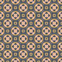 Geometric pattern in light pink, mustard and blue colors with circles and squares vector