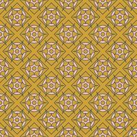 Geometric pattern in mustard color with deep blue outlined shapes vector