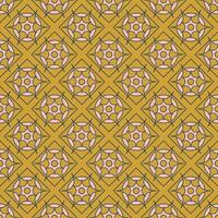 Geometric pattern in mustard color with deep blue outlined shapes vector