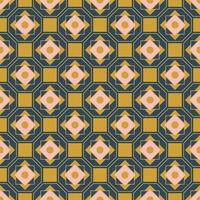 Geometric pattern in mustard, blue and light pink shades vector