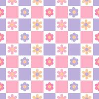 Retro checkered seamless pattern. Colorful vintage aesthetic pattern. vector