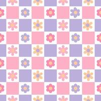 Retro checkered seamless pattern. Colorful vintage aesthetic pattern. vector