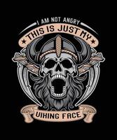 i am not angry this is just my viking face viking t-shirt design vector