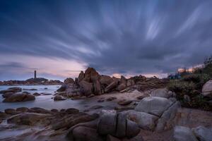 ke Georgia playa a mui nordeste, phan ladrón, binh tuan, Vietnam. ke Georgia capa o faro es el más favorito destino para visitantes a la soldado americano, binh Thuan provincia. foto