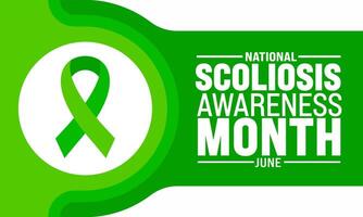 June is Scoliosis Awareness Month background template. Holiday concept. use to background, banner, placard, card, and poster design template with text inscription and standard color. vector