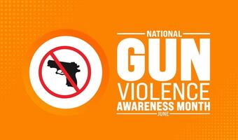 June is Gun Violence Awareness Month background template. Holiday concept. use to background, banner, placard, card, and poster design template with text inscription and standard color. vector