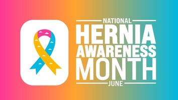 June is Hernia Awareness Month background template. Holiday concept. use to background, banner, placard, card, and poster design template with text inscription and standard color vector