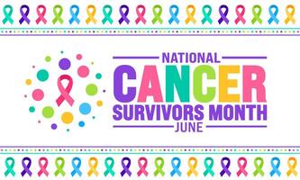 June is Cancer Survivors Month background template. Holiday concept. use to background, banner, placard, card, and poster design template with text inscription and standard color vector