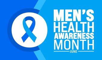 June is National Mens Health Awareness Month background template. Holiday concept. use to background, banner, placard, card, and poster design template with text inscription and standard color. vector