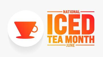 June is Iced Tea Month background template. Holiday concept. use to background, banner, placard, card, and poster design template with text inscription and standard color vector