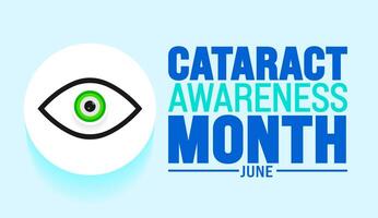 June is Cataract Awareness Month background template. Holiday concept. use to background, banner, placard, card, and poster design template with text inscription and standard color. vector