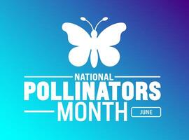 June is National Pollinators Month background template. Holiday concept. use to background, banner, placard, card, and poster design template with text inscription and standard color. vector