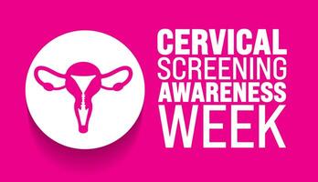 June is Cervical Screening Awareness Week background template. Holiday concept. use to background, banner, placard, card, and poster design template. vector