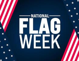 June is National Flag Week background template. Holiday concept. use to background, banner, placard, card, and poster design template with text inscription and standard color. vector