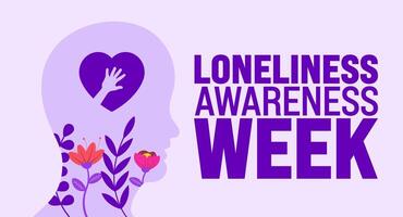 June is Loneliness Awareness Week background template. Holiday concept. use to background, banner, placard, card, and poster design template. vector