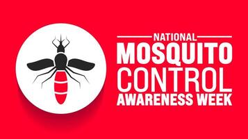 June is National Mosquito Control Awareness Week background template. Holiday concept. use to background, banner, placard, card, and poster design template with text inscription and standard color. vector