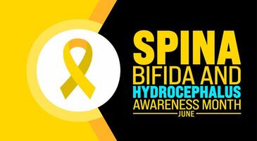 June is Spina Bifida and Hydrocephalus Awareness Month background template. Holiday concept. use to background, banner, placard, card, and poster design template with text inscription vector