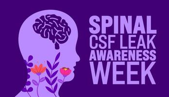 June is Spinal CSF Leak Awareness Week background template. Holiday concept. use to background, banner, placard, card, and poster design template. vector