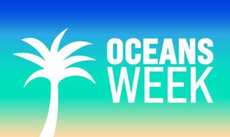 June is Oceans Week background template. Holiday concept. use to background, banner, placard, card, and poster design template. vector