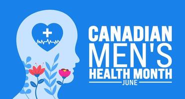 junio es canadiense de los hombres salud mes antecedentes modelo. fiesta concepto. utilizar a fondo, bandera, cartel, tarjeta, y póster diseño modelo con texto inscripción y estándar color. vector