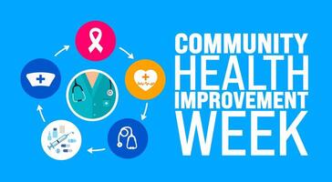 June is Community health improvement week background template. Holiday concept. use to background, banner, placard, card, and poster design template with text inscription and standard color. vector
