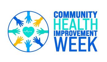 June is Community health improvement week background template. Holiday concept. use to background, banner, placard, card, and poster design template with text inscription and standard color. vector