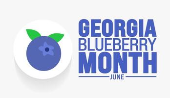 June is Georgia Blueberry Month background template. Holiday concept. use to background, banner, placard, card, and poster design template with text inscription and standard color. vector