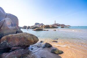Ke Ga beach at Mui Ne, Phan Thiet, Binh Thuan, Vietnam. Ke Ga Cape or lighthouse is the most favourite destination for visitors to La Gi, Binh Thuan Province. photo