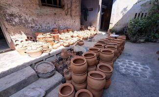 A village ceramic Bau Truc, Phan Rang city, Vietnam, clay pots traditional handicraft. photo