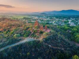 Aerial view of Cham towers, Po Klong Garai, Ninh Thuan province, Vietnam. photo