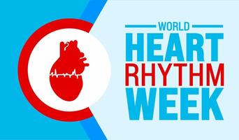 June is World Heart Rhythm Week background template. Holiday concept. use to background, banner, placard, card, and poster design template. vector