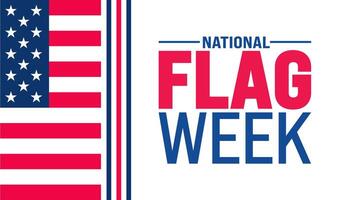 June is National Flag Week background template. Holiday concept. use to background, banner, placard, card, and poster design template with text inscription and standard color. vector