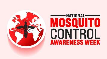 June is National Mosquito Control Awareness Week background template. Holiday concept. use to background, banner, placard, card, and poster design template with text inscription and standard color. vector