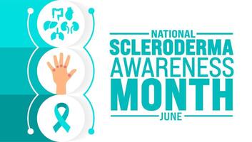 June is National Scleroderma Awareness Month background template. Holiday concept. use to background, banner, placard, card, and poster design template with text inscription and standard color. vector