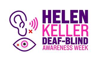 June is Helen Keller Deaf Blind Awareness Week background template. Holiday concept. use to background, banner, placard, card, and poster design template. vector