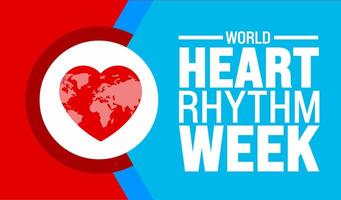 June is World Heart Rhythm Week background template. Holiday concept. use to background, banner, placard, card, and poster design template. vector