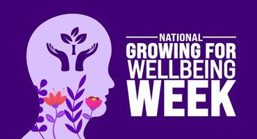 June is National Growing for Wellbeing Week background template. Holiday concept. use to background, banner, placard, card, and poster design template. vector